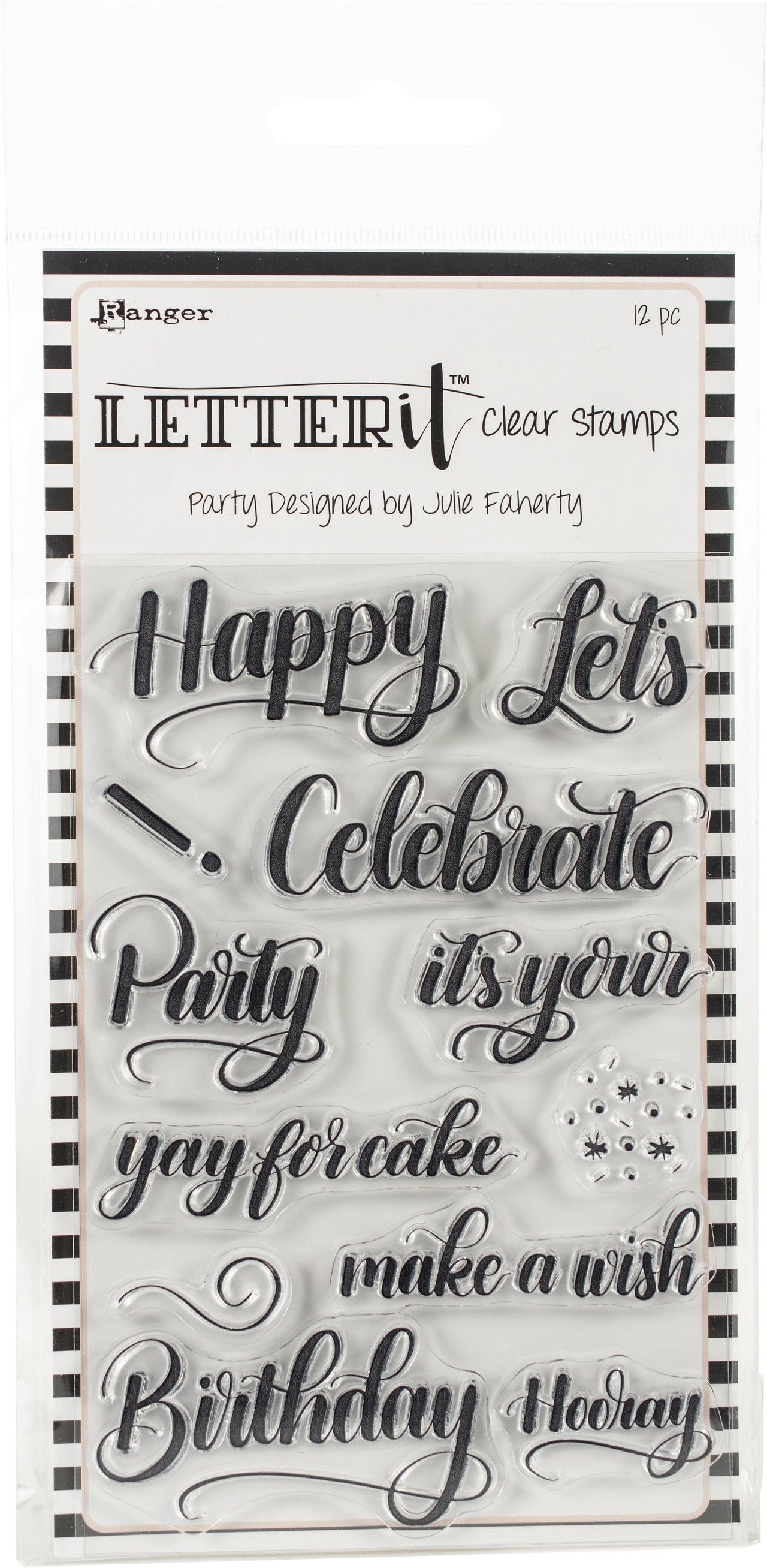 Ranger Letter It Clear Stamp Set 4"X6" - Party