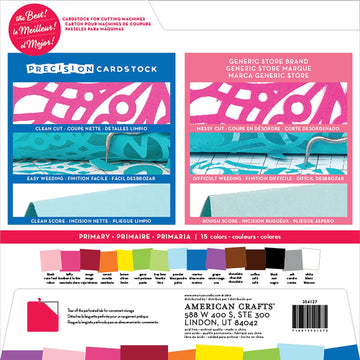 American Crafts Precision Cardstock Pack 80lb 12"X12" 60/Pkg - Primary/Textured