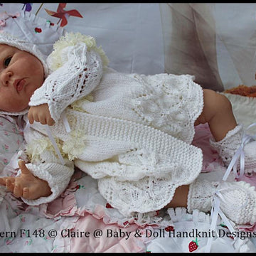 Lacy Leafy Lace Jacket & Pants for 16-22 inch doll (preemie-3m+ baby)