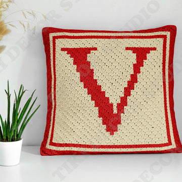 Letter V Pillow Cover CROCHET PATTERN