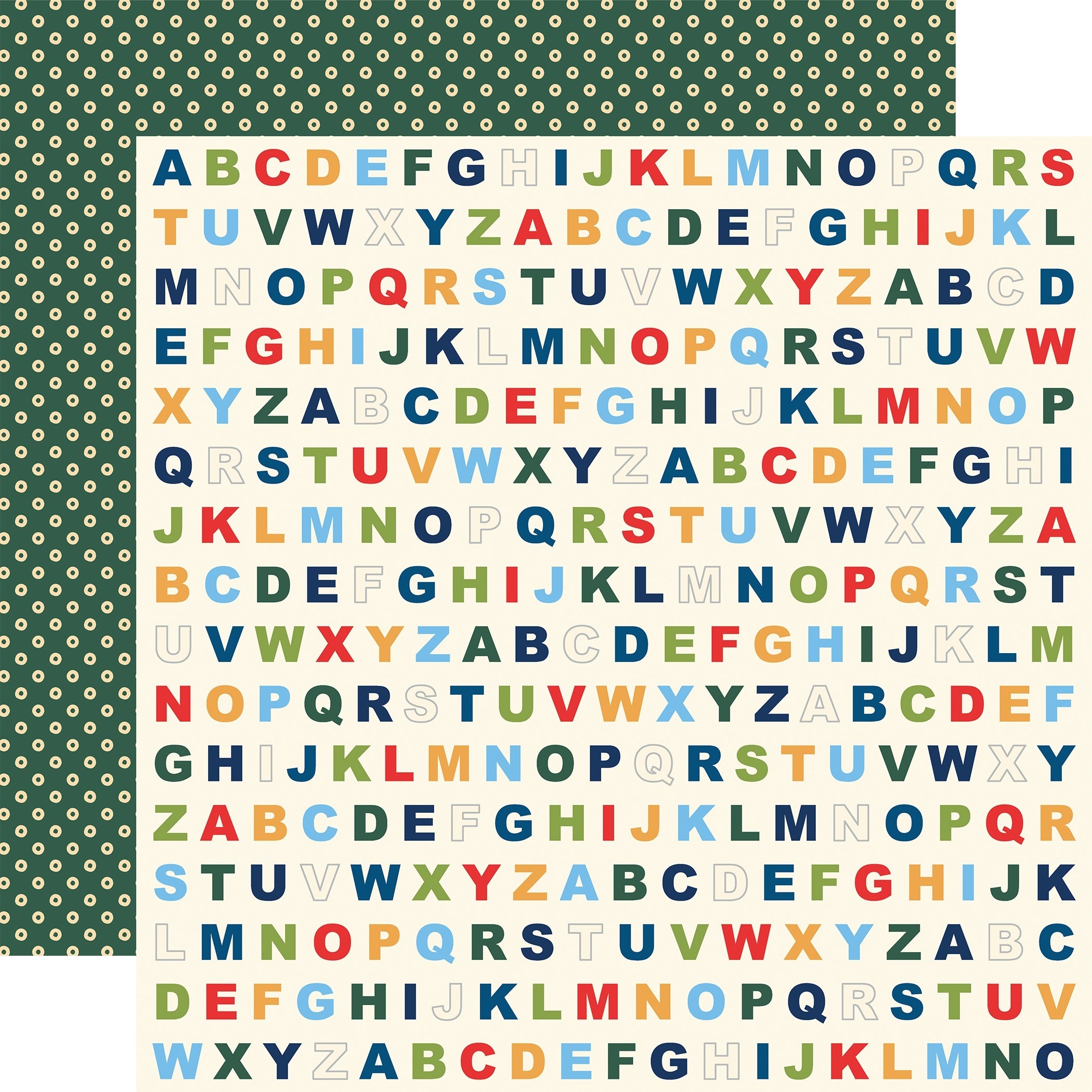 Echo Park Paper School Days Double-Sided Cardstock 12"X12" 25/Pkg - Alphabet