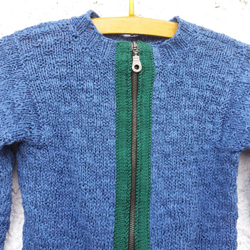 CARLA RUSTIC CARDIGAN, a zipped cardigan in linen/cotton
