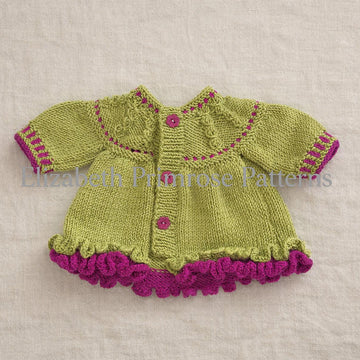 Watermelon Ruffle Set Knitting Pattern P102 – Doll Dress and Hat – Elizabeth Primrose Patterns