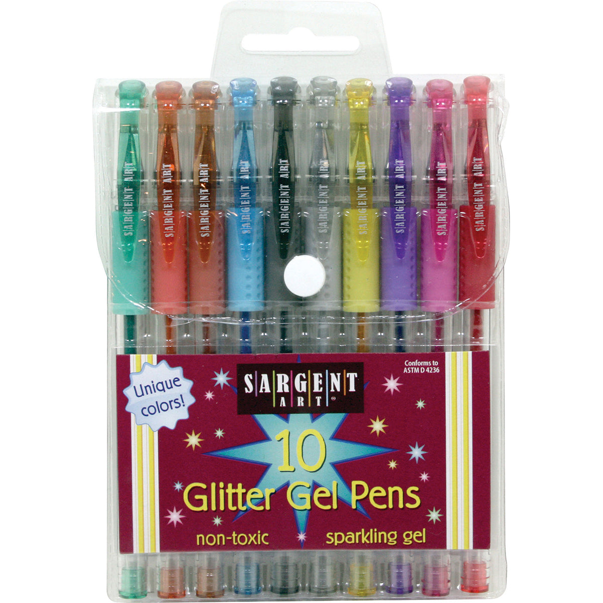 Sargent Art Glitter Gel Pen Set 10/Pkg - Assorted