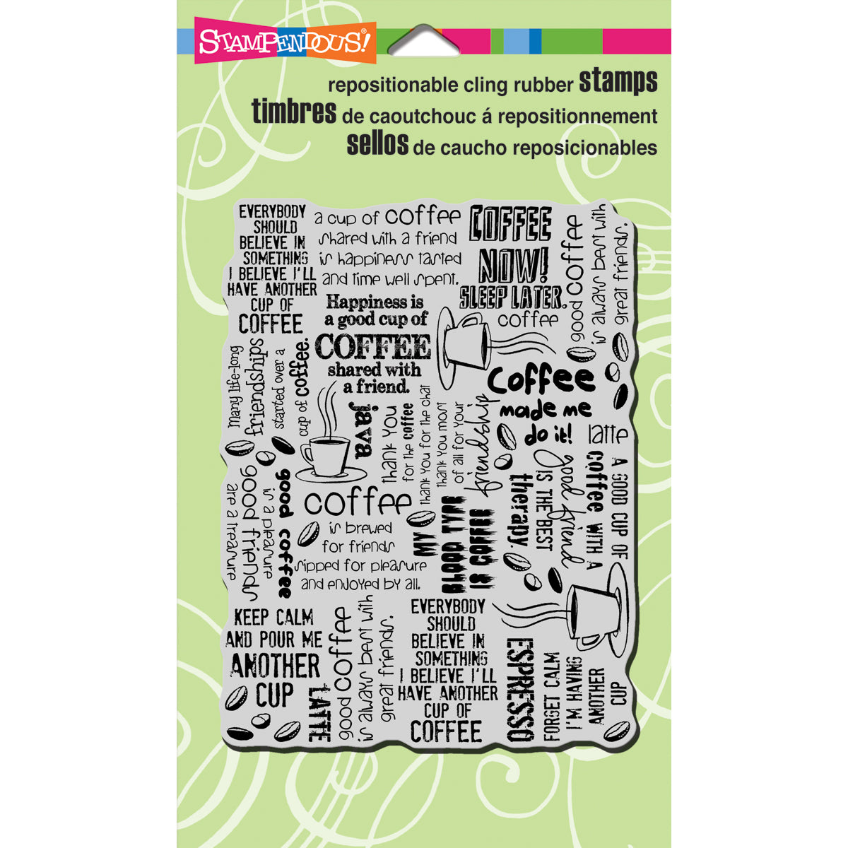 Stampendous Cling Stamp - Coffee Background