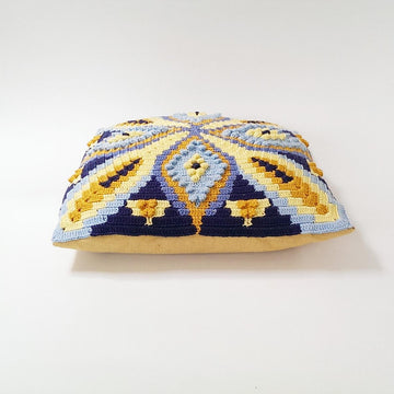 Pillow with Blue Diamonds