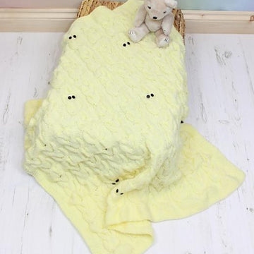 246- Owl Cable Baby Blanket Knitting Pattern #246