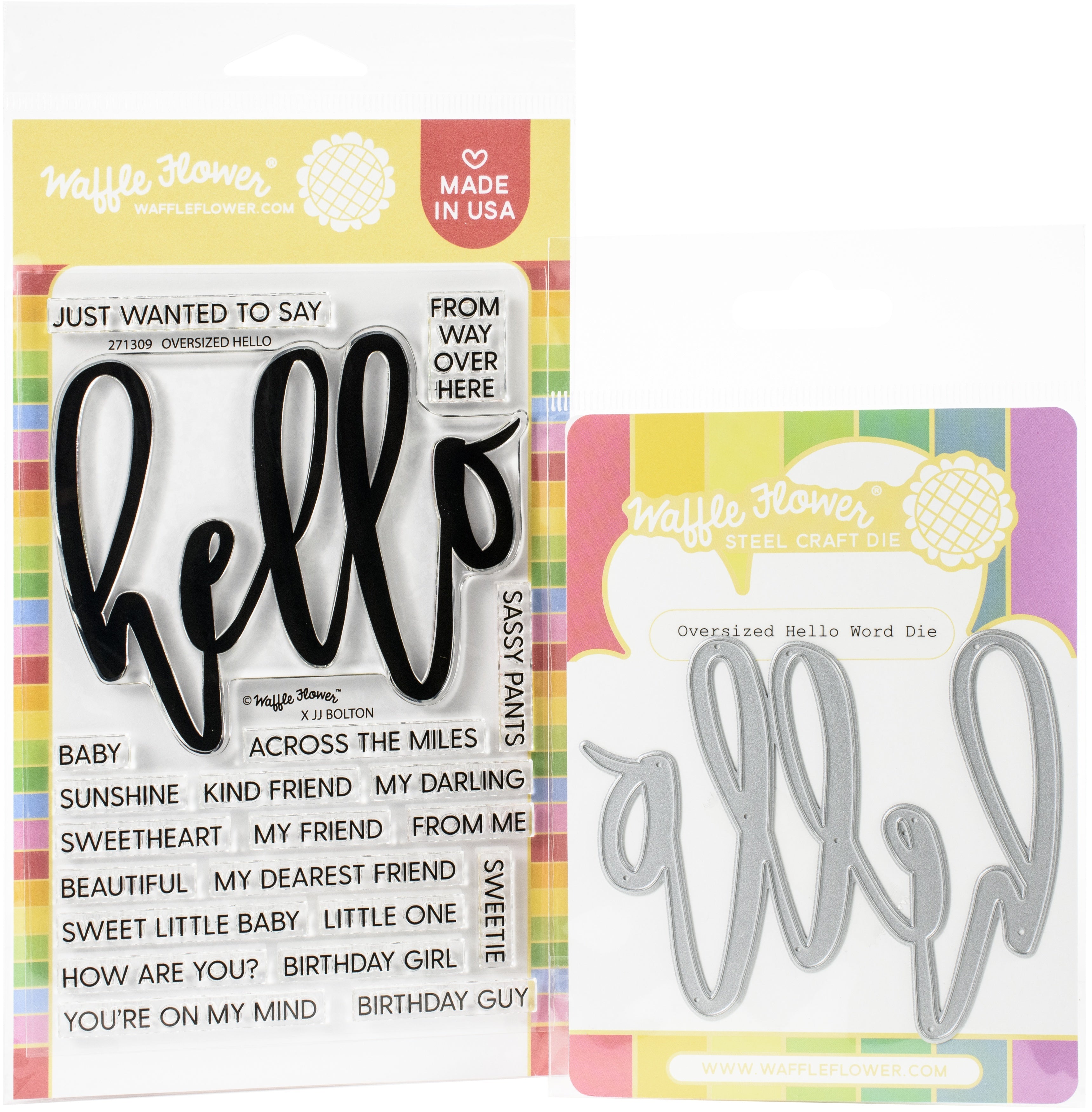 Waffle Flower Crafts Waffle Flower Stamp & Die Set - Oversized Hello