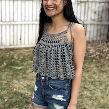 Lace shell tank top