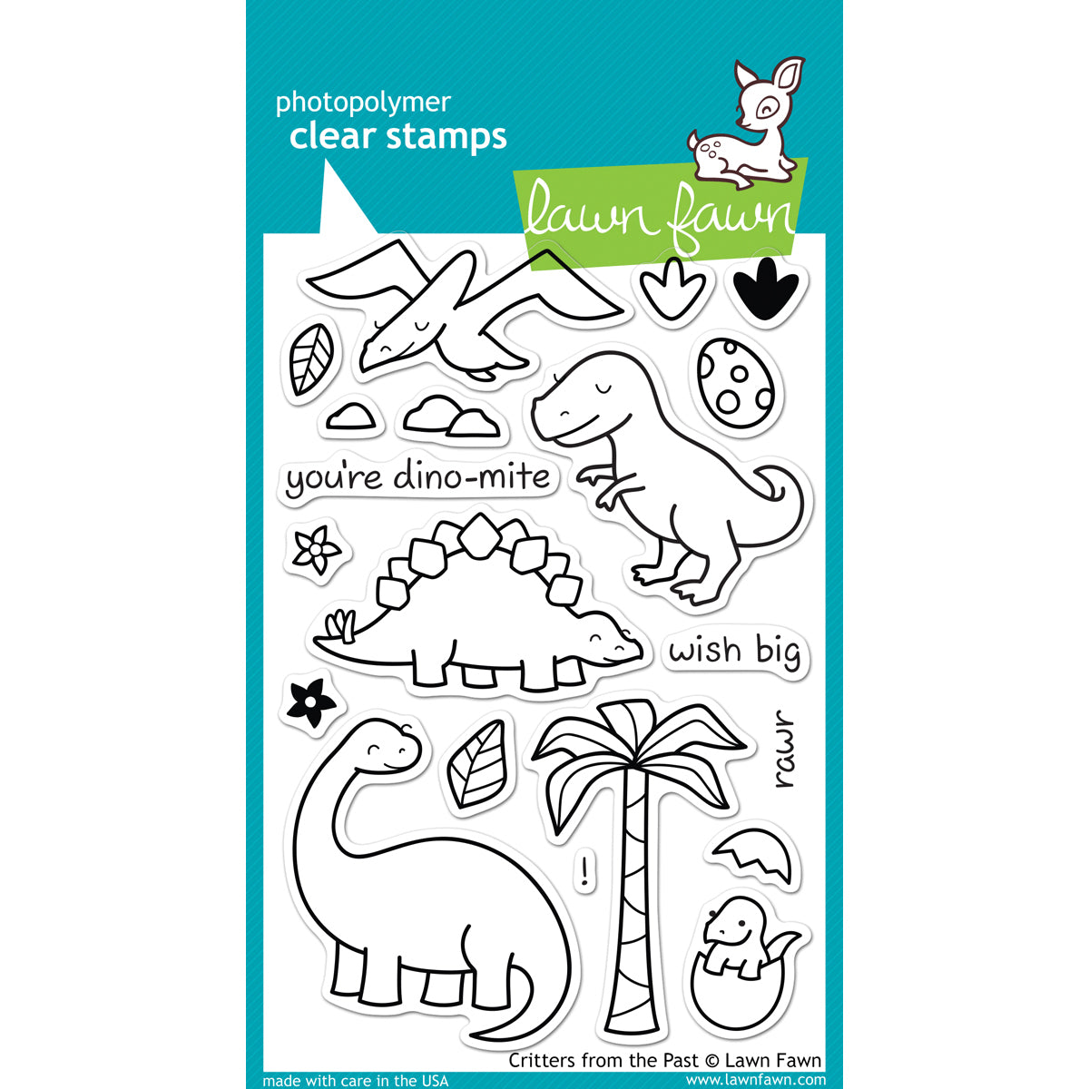 Lawn Fawn Clear Stamps 4"X6" - Critters From The Past