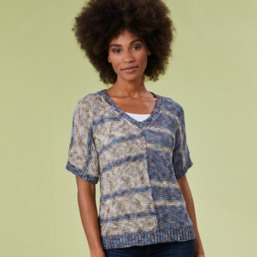 Monterey Tee - Top Knitting Pattern for Women in Tahki Yarns Tandem by Tahki Yarns