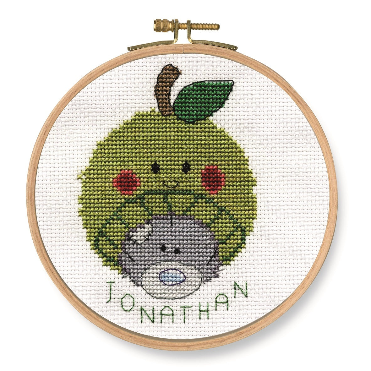DMC Me To You - Tatty Teddy & Tiny Tatty Teddy - Apple Beanie (with 5" hoop) - 12.5cm