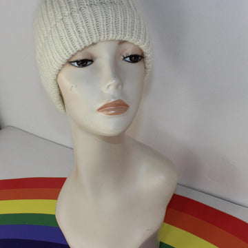 Adult and Teen Aran Rib Ski Beanie Hat Circular