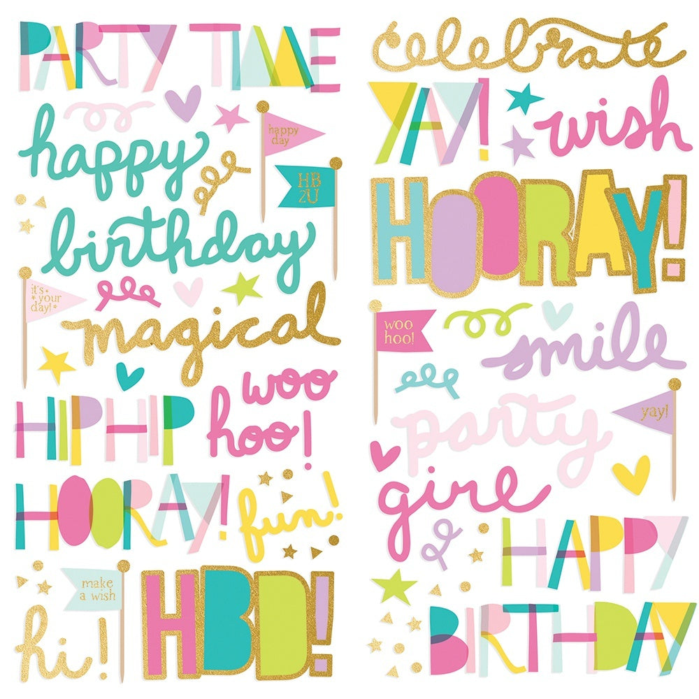 Simple Stories Magical Birthday Foam Stickers 69/Pkg - 619995