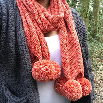 Poppy Pom Pom Scarf