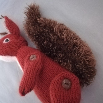 Knitted ginger brown squirrel