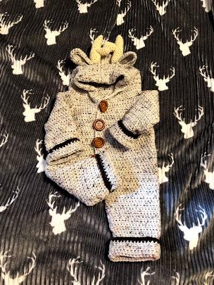 Crochet Baby Deer Snowsuit