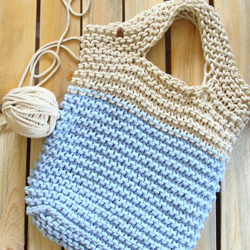 Two Color Slouchy Tote Bag