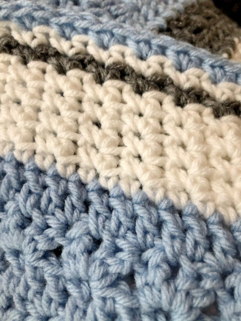Classy Crochet Textured Blanket in Blue
