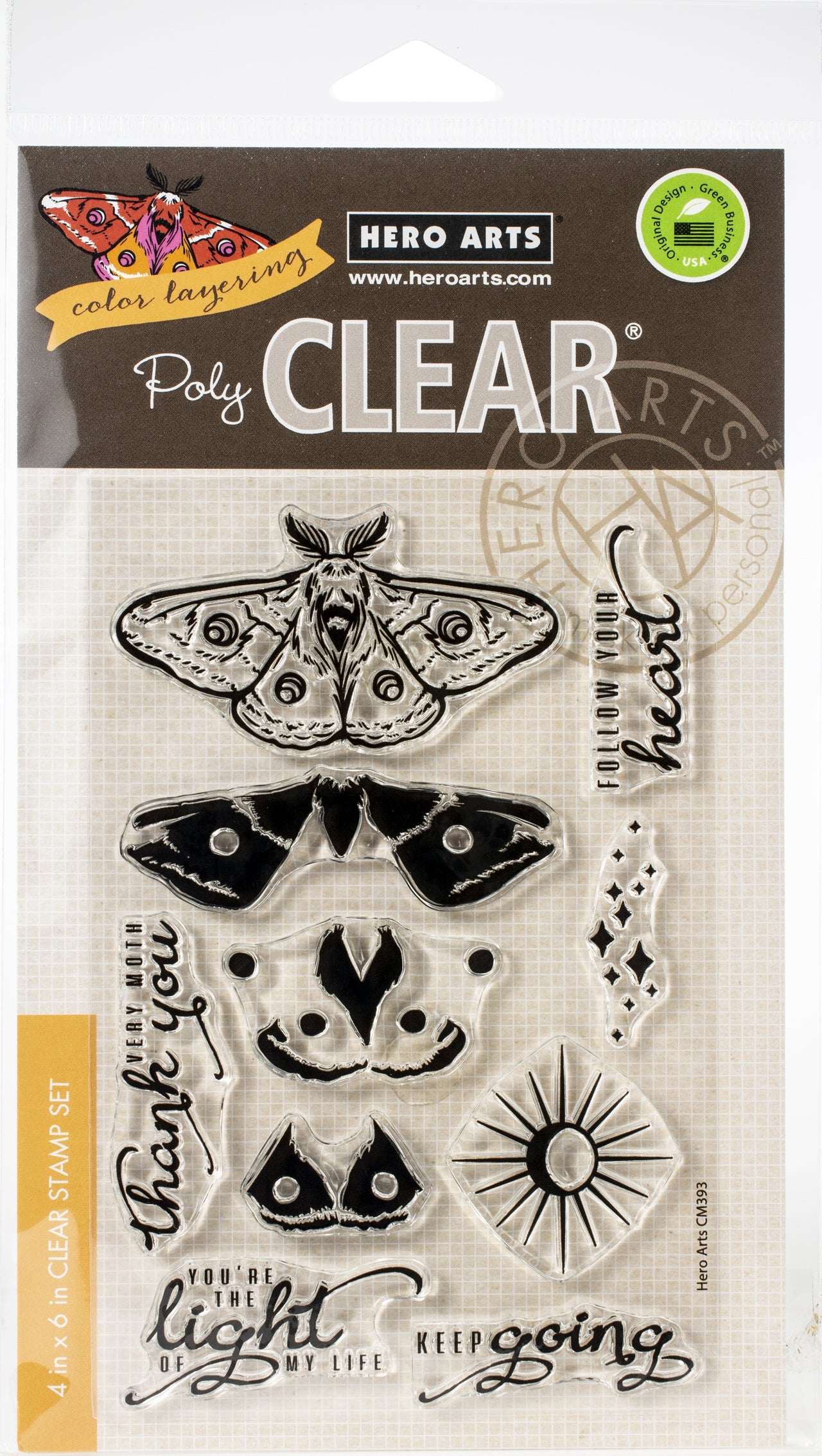 Hero Arts Clear Stamps 4"X6" - Color Layering Moth
