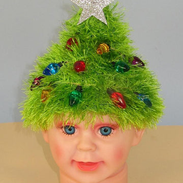 Childrens Easy Christmas Tree Beanie Hat