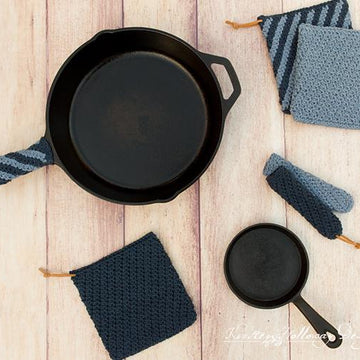 Blue Jean Rhapsody Cast Iron Handle Cover, Hot Pad