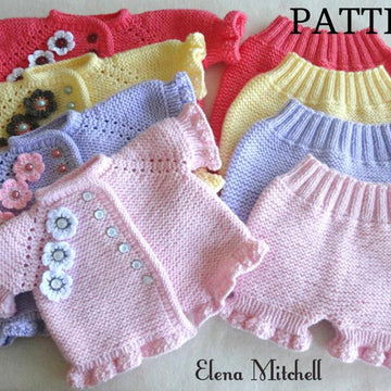Knitting PATTERN Baby Girl Jacket Baby Bloomers