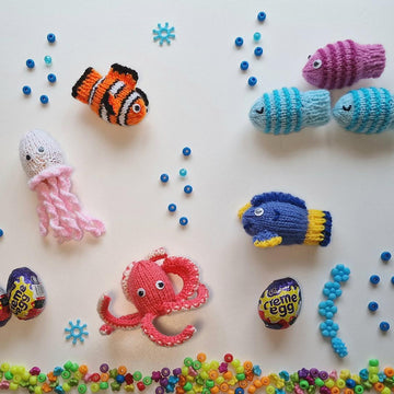 Sea Life Creme Egg Cosies (Octopus, Jelly Fish, Clown Fish - Nemo)