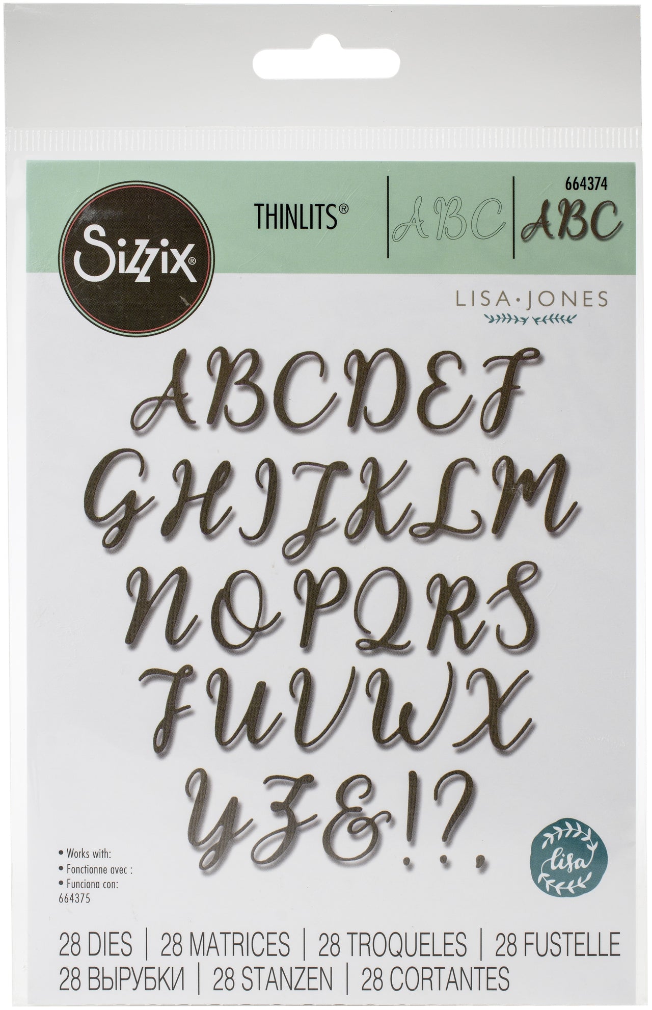 Sizzix Thinlits Dies By Lisa Jones 28/Pkg - Elle Uppercase