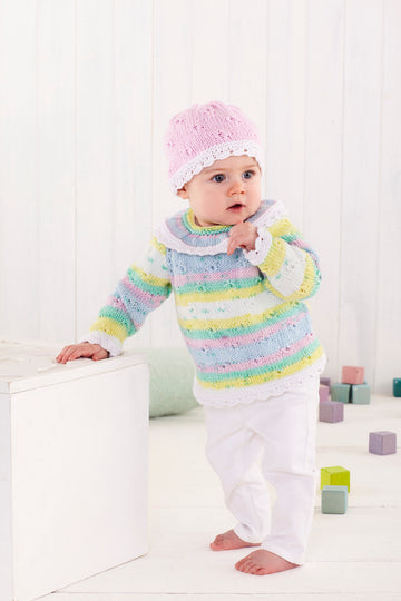 Top, Hoodie, Hat & Blanket in King Cole Cottonsoft Baby Crush DK  - 5632 - Leaflet