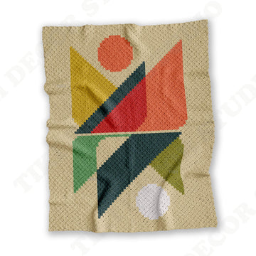 C2C Crochet Pattern Mirrored Abstract Sun Blanket Desert Moon Throw