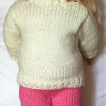 Aran Cardigan and Trousers set 18 inch doll