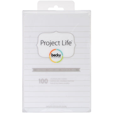 American Crafts Project Life 4"X6" Cards 100/Pkg - Lined