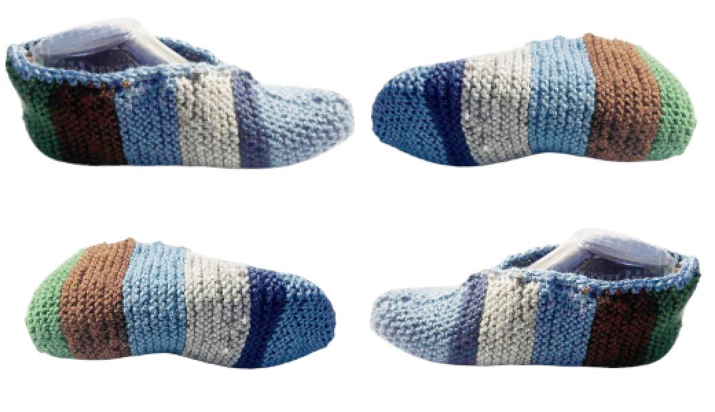 Easy Colorful Slippers in Straight Needles Knitting Pattern