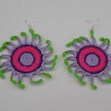 Coral colourful earrings, coral jewelry