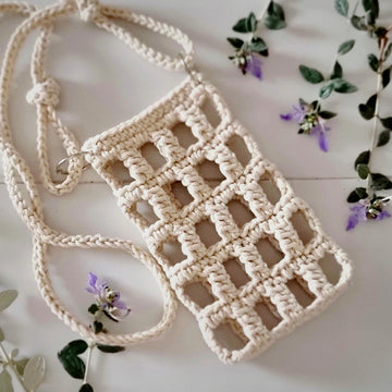 Mobile phone crossbody shoulder bag crochet pattern T29