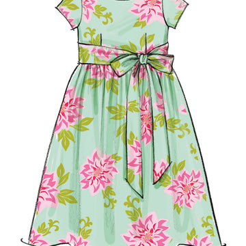 McCall's Children's/Girls' Lined Dresses and Sash M5795 - Sewing Pattern