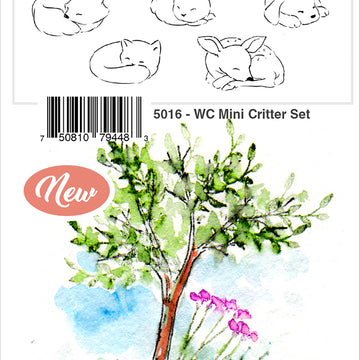 Art Impressions Watercolor Cling Rubber Stamps - Mini Critter Set