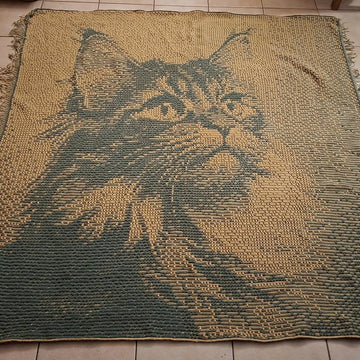 Brown Cat - mosaic crochet