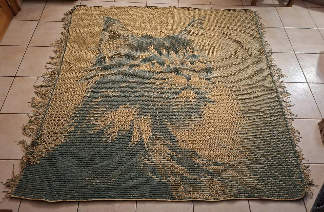 Brown Cat - mosaic crochet