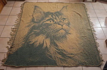 Brown Cat - mosaic crochet
