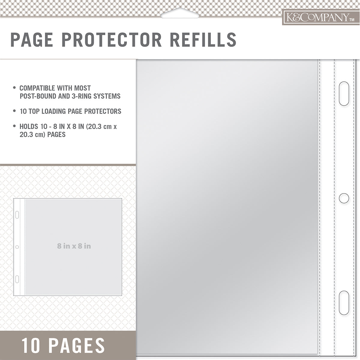 K&Company Page Protector Refills 8"X8" 10/Pkg - 478145