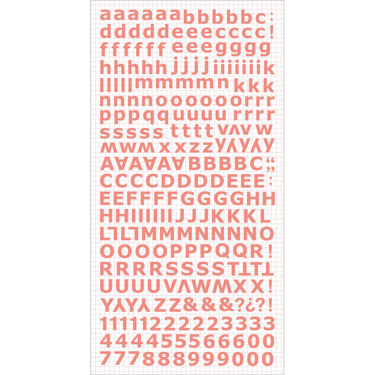 Kaisercraft Alphabet Stickers 6"X12" 5/Pkg - Coral