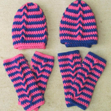 BFF Chain Link Hat & Wristwarmers Set