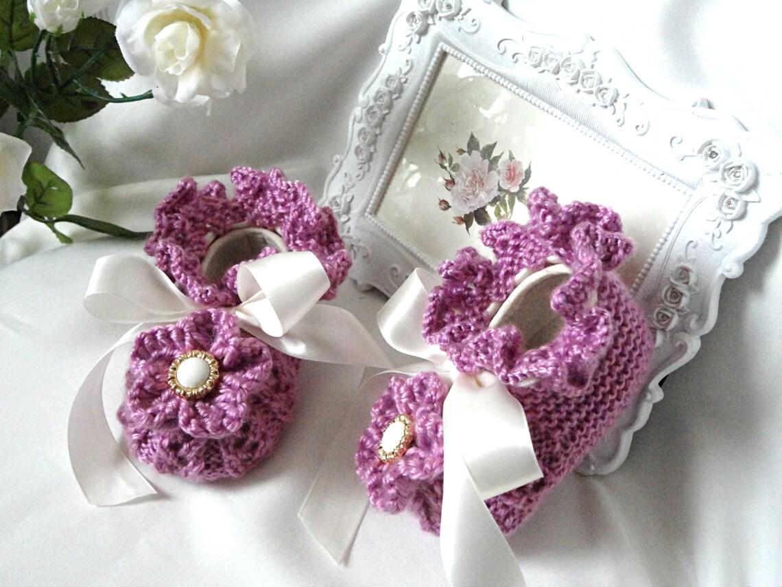 Knitting PATTERN Baptism Shoes Christening Shoes Knit Shoes
