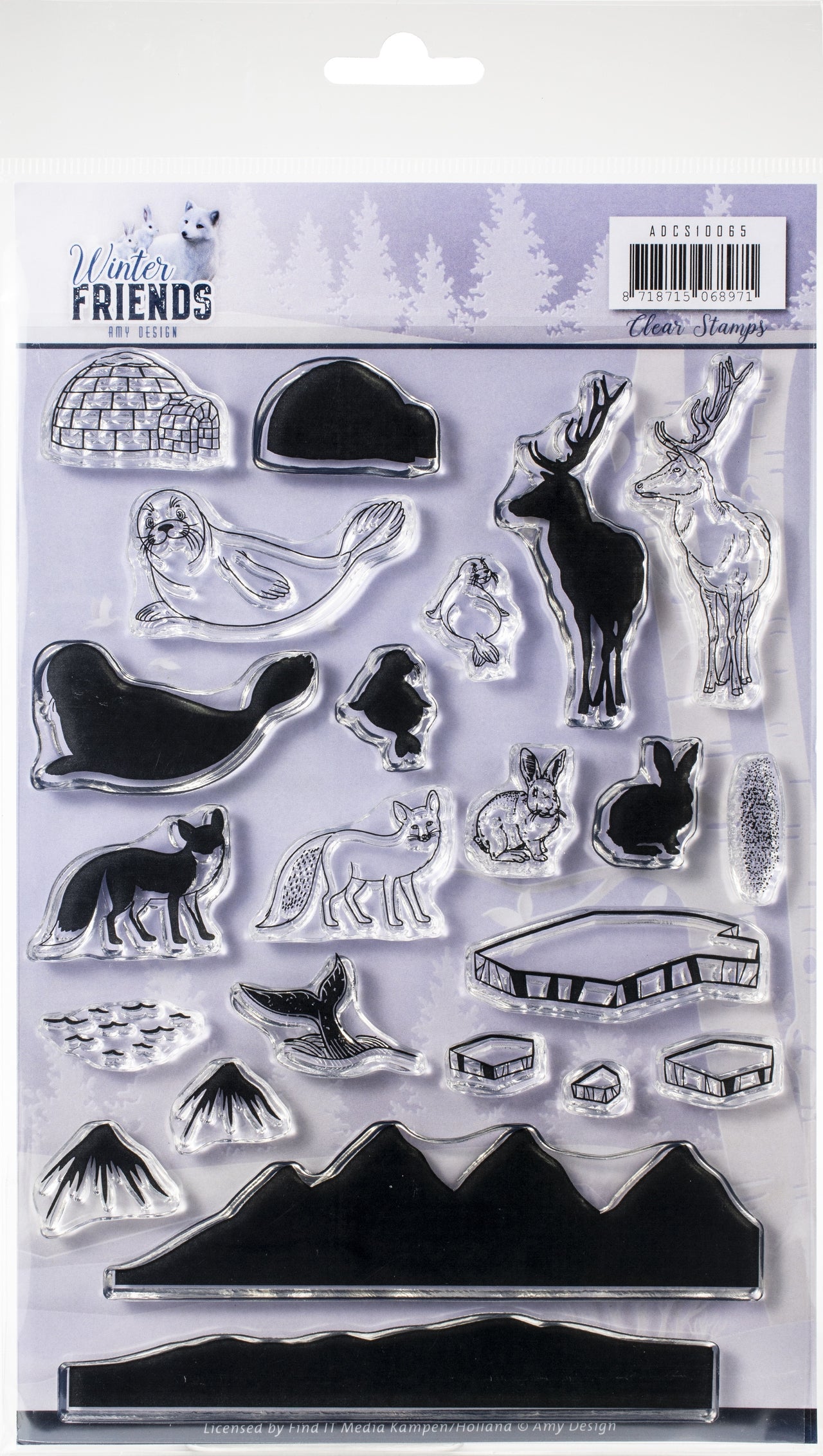 Find It Trading Amy Design Clear Stamps - Winter Friends