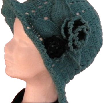 Aqua Rose Flower Hat