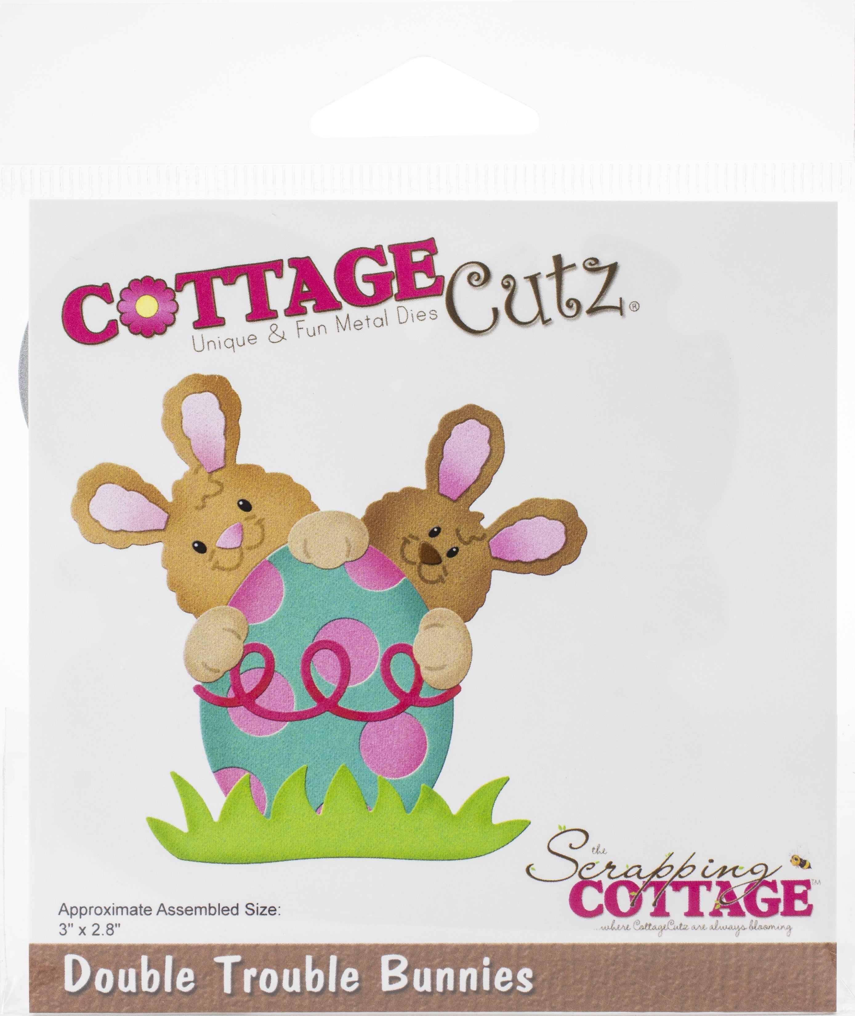CottageCutz Dies - Double Trouble Bunnies 3"X2.8"
