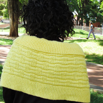 Wavy Ribbing Shoulder Wrap