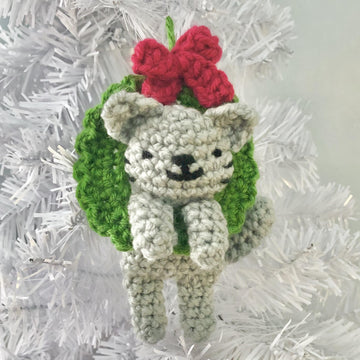 Cat in a Wreath Christmas Ornament